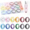 12 Roll 0.7mm Flat Elastic Bracelet String Cord, 12 Color High Stretch Beading Elastic String for Bracelets Necklace Jewelry Making, Stretchy Thread Cord for Clay Beads, Crystal & Pony Beads